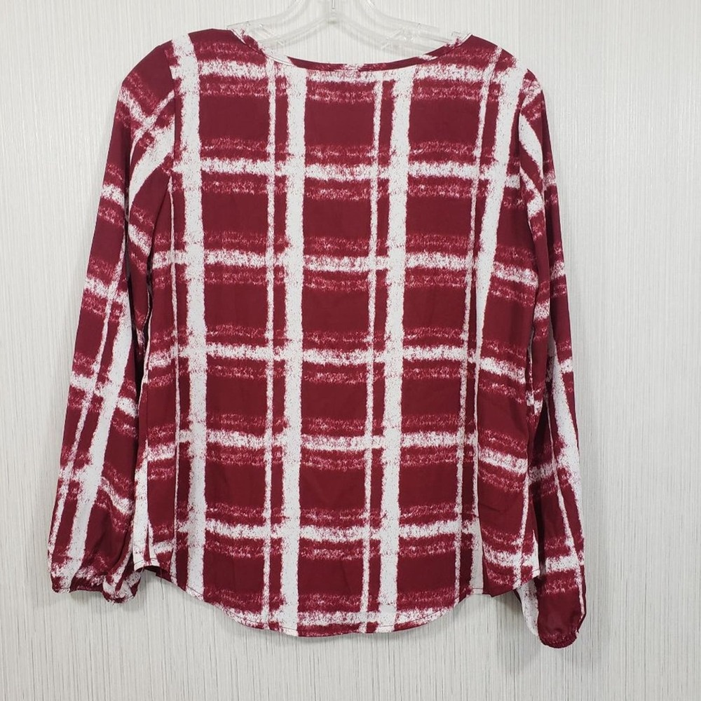 Papermoon petite NWT Canta split neck blouse window pane pattern Woman's size SP - Picture 3 of 7